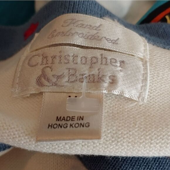 Embroidered red white & blue retro cardigan med - Picture 9 of 11